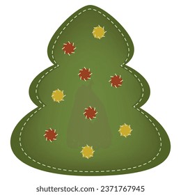 Christmas vector tree handmade style