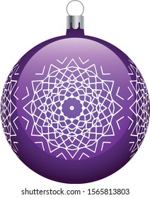 Christmas vector violet decoration with snowflake