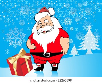 christmas vector wallpaper with santa claus