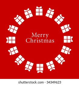 Christmas Vector Wreath of Presents