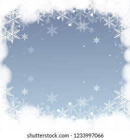 christmas vector.Blue Christmas snowflakes background.