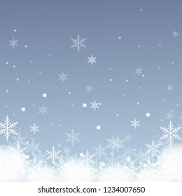 christmas vector.Blue Christmas snowflakes background.