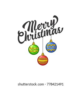 Christmas Vectors - Greetings with Hanging Ornaments
