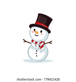 Christmas Vectors - Snowman Wearing Top Hat