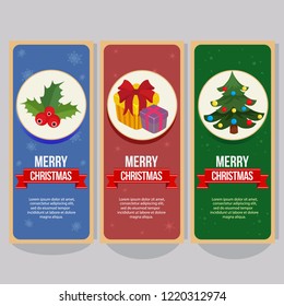 christmas vertical banner with christmas tree