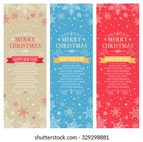 Christmas Vertical Banners with Space for Copy - Illustration
Vector Set of Christmas Cards