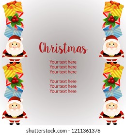 christmas vertical border template with santa