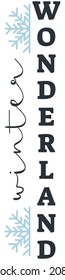 Christmas vertical porch sign. Vertical signs for winter holidays collection. Front Porch Sign.