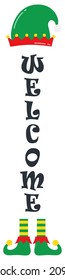 Christmas vertical porch sign. Vertical signs for winter holidays collection. Front Porch Sign.