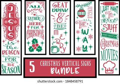 Christmas Vertical Porch Signs Bundle is suitable for t-shirt, laser cutting, sublimation, hobby, vertical porch signs or other projects.