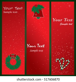 Christmas vertical red banners