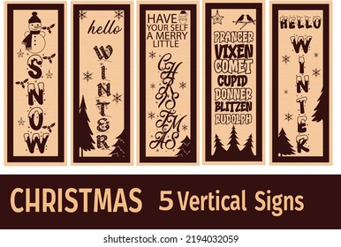 Diseño del paquete de signos verticales de Navidad 
