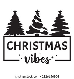 christmas vibes logo inspirational quotes typography lettering design