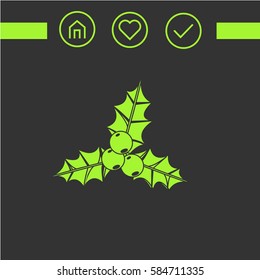 Christmas viburnum element vector icon. design. simple icon for the web