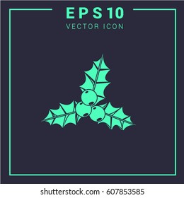 Christmas viburnum element vector icon. design. simple icon for the web