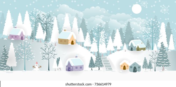 Christmas Village Vector