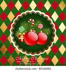 Christmas vintage background with balls.