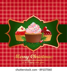 Christmas vintage background with pastry.