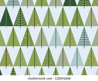 Christmas Vintage Background With Tree. Retro Christmas Tree