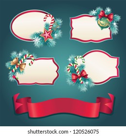 Christmas vintage banner set label collection