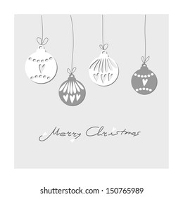Christmas vintage card with Christmas balls. vector illustration