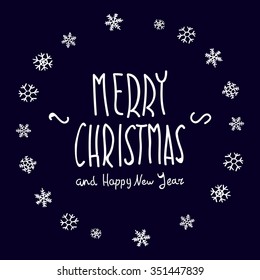 Christmas vintage chalk text label on a blackboard art