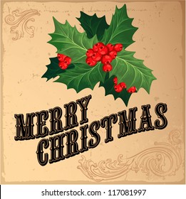 Christmas vintage decoration. Vector.