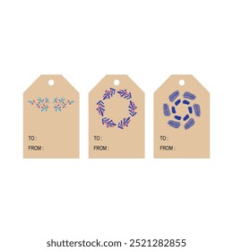 CHRISTMAS VINTAGE DESIGN LABELS COLLECTION ISOLATED ON WHITE VECTOR