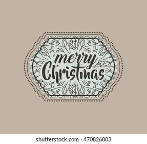 christmas vintage frame icon vector illustration design