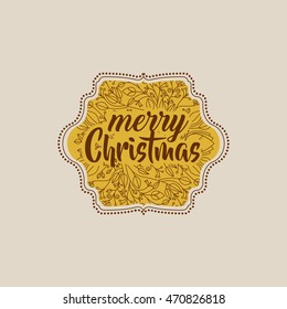 christmas vintage frame icon vector illustration design