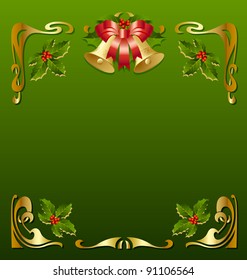 Christmas vintage frame in secession style
