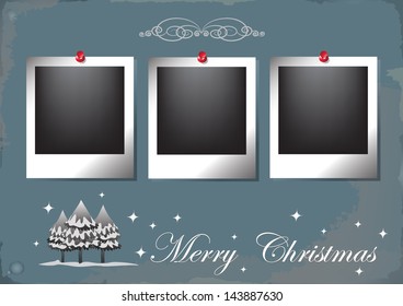 Christmas vintage frame, vector  illustration