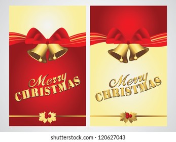 Christmas vintage greeting  card with christmas bell