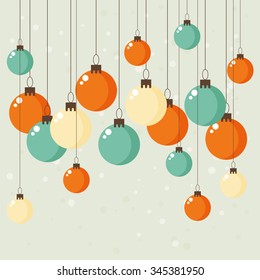 Christmas vintage greeting card. Vector illustration