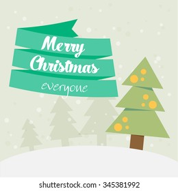 Christmas vintage greeting card. Vector illustration