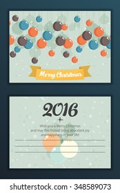 Christmas vintage greeting card. Vector illustration