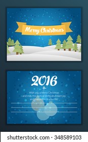 Christmas vintage greeting card. Vector illustration