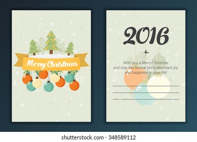 Christmas vintage greeting card. Vector illustration