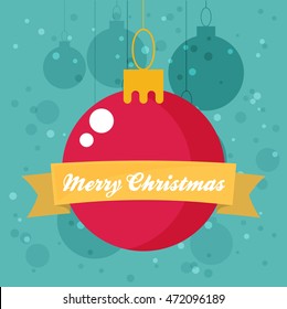 Christmas vintage greeting card. Vector illustration