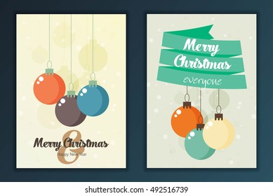 Christmas vintage greeting card. Vector illustration