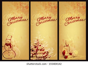 Christmas vintage illustration; template for cards and posters
