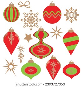 Christmas vintage ornament vector cartoon illustration