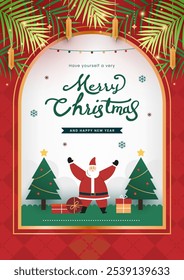 Christmas vintage and retro background for greeting card with gold ornaments and decoration