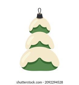Christmas vintage retro toys composition with isolated image of christmas ball decoration vector illustration