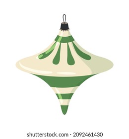 Christmas vintage retro toys composition with isolated image of christmas ball decoration vector illustration