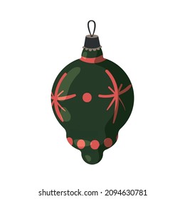 Christmas vintage retro toys composition with isolated image of christmas ball decoration vector illustration