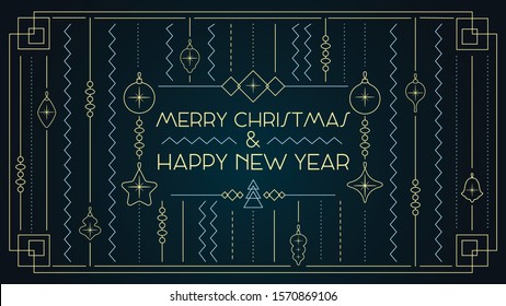 Christmas vintage retro toys frame composition with editable text and ornaments with christmas balls decorations silhouettes vector illustration