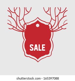 Christmas Vintage Style Sale Tags Design with horns