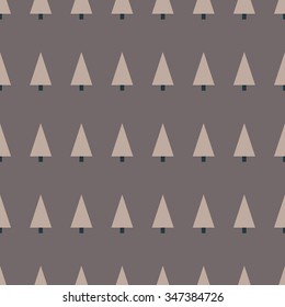 Christmas vintage tree. Vector seamless pattern.