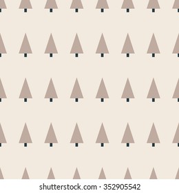 Christmas vintage tree. Vector seamless pattern.